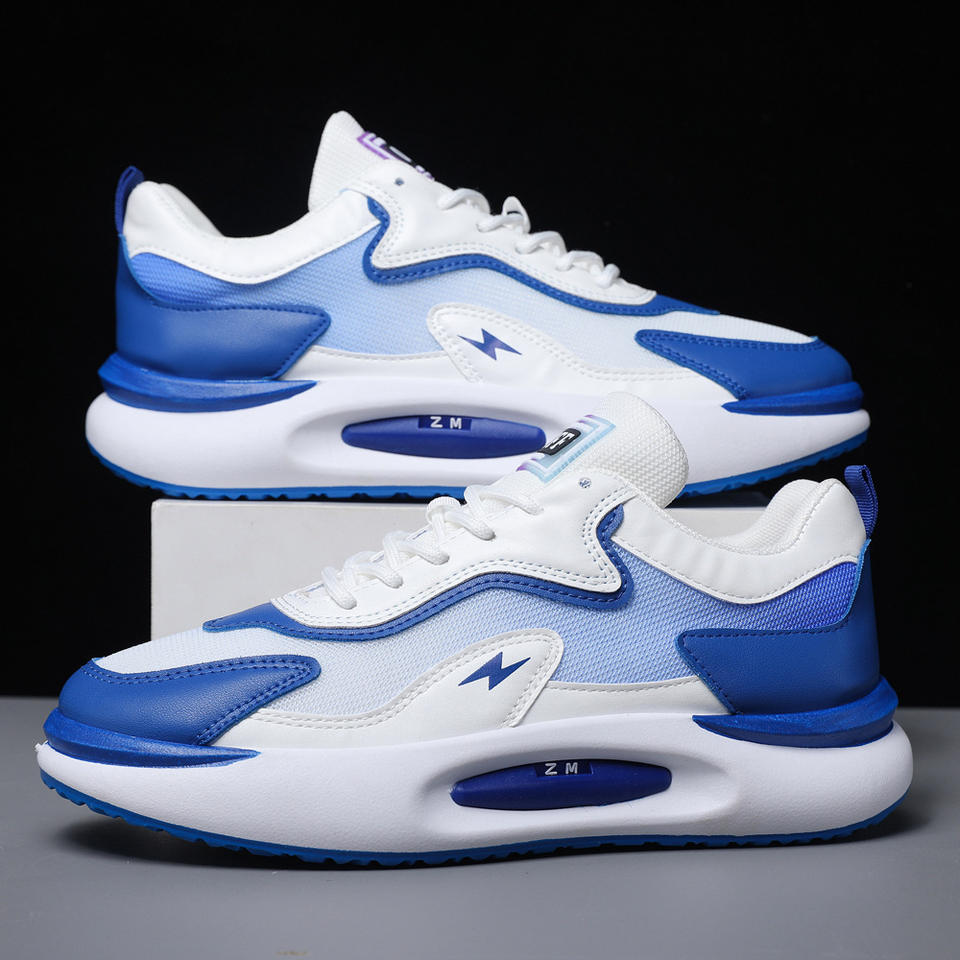 Men's running shoes 2025 new flying woven breathable sports shoes men low top thick sole trend daddy shoes
