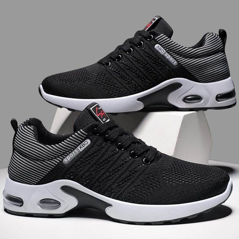 2025 Spring and summer sports shoes men's net surface trend all casual single shoes cushioned air breathable running shoes
