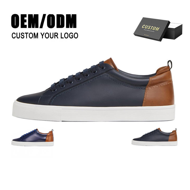 Custom Logo Black Breathable Leather Fashion Shoe Zapatillas Brand Sport Casual Sneakers Mens Shoes