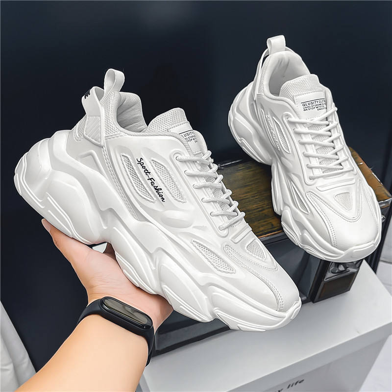 Spring All Casual Running Non-slip Travel Sports Thick Sole Inside Elevating Small White Shoes